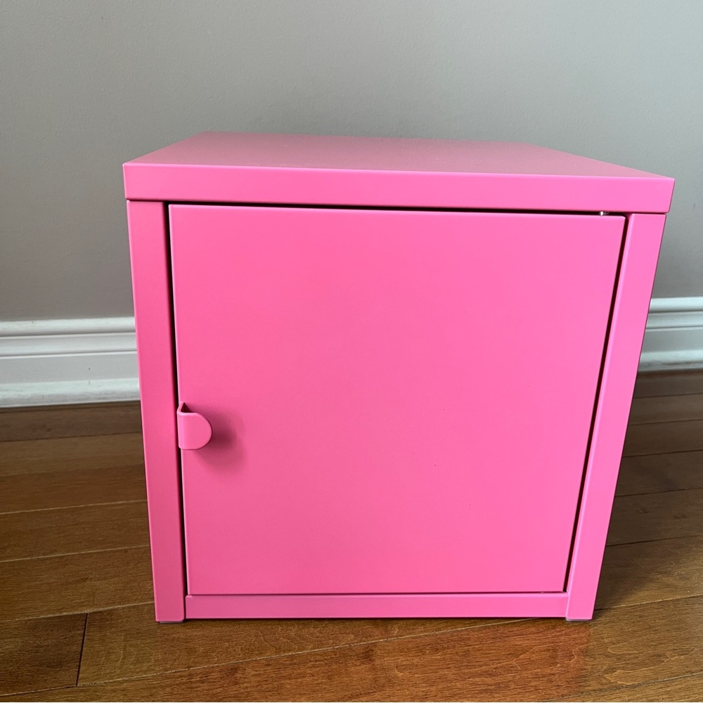 IKEA LIXHULT pink small metal cabinet designed by Jon Karlsson